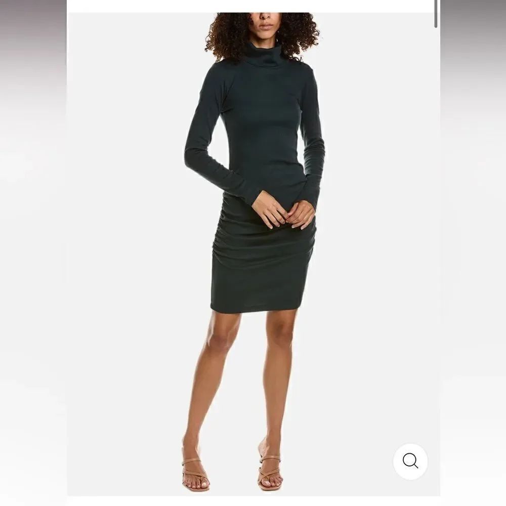 Michael Stars Velma Turtleneck Ribbed Mini Dress in black, size XS NWT